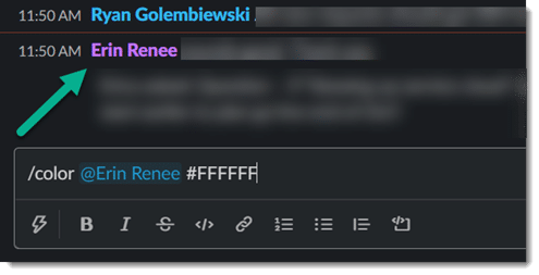Slack Name Color Change