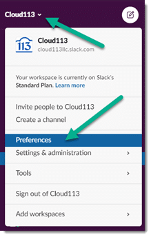 Slack Preferences