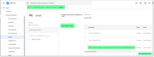 Google SMTP relay service add another rule